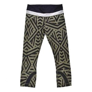 Lululemon Run Inspire Crop II leggings in Chevron Shuffle geometric pattern- 6